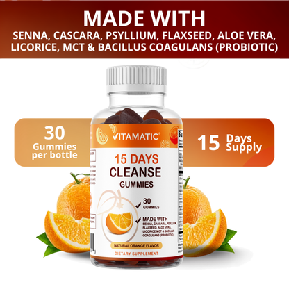Vitamatic 15 Day Cleanse Gummies with Senna + Psyllium, 60ct