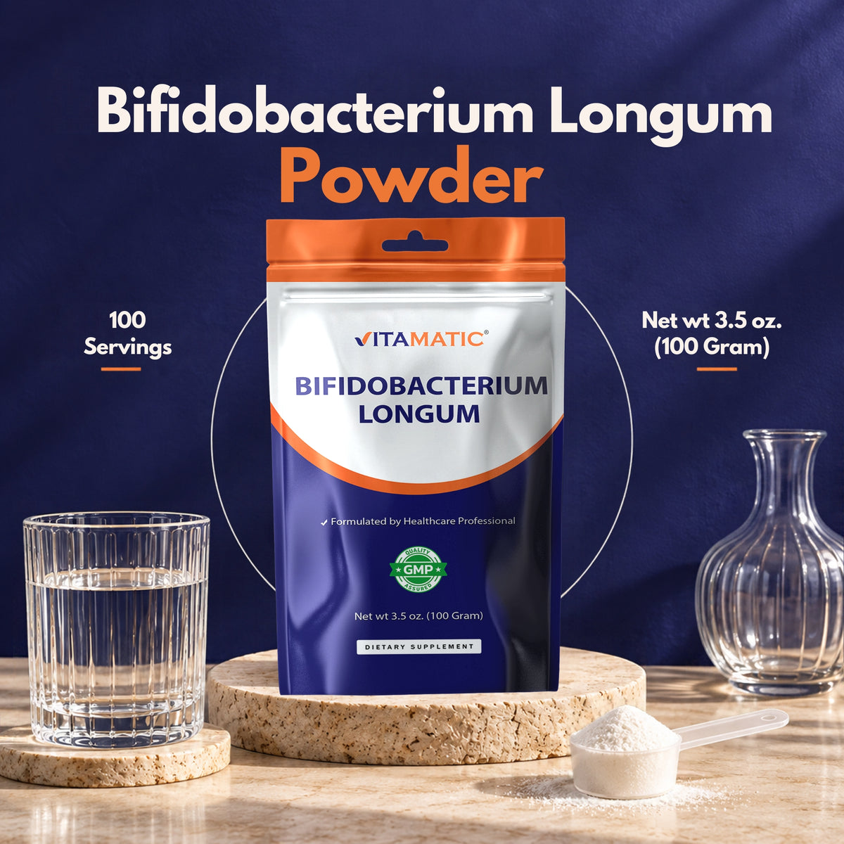 Bifidobacterium Longum Probiotic Powder, 100g Pouch