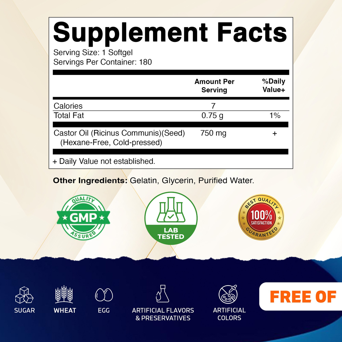 Castor Oil 750mg Softgels