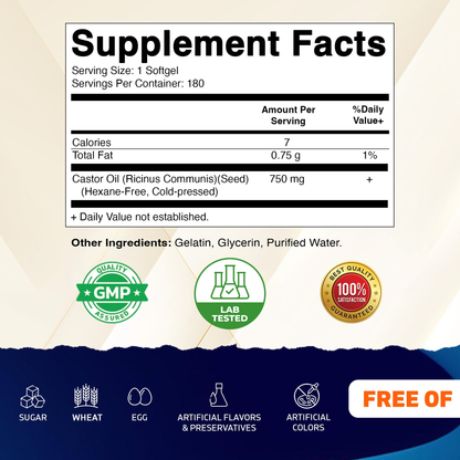 Castor Oil 750mg Softgels