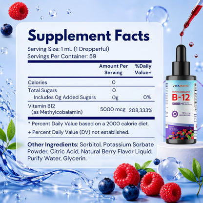 Liquid Methyl B12 5000 mcg, 2 FL oz Drops