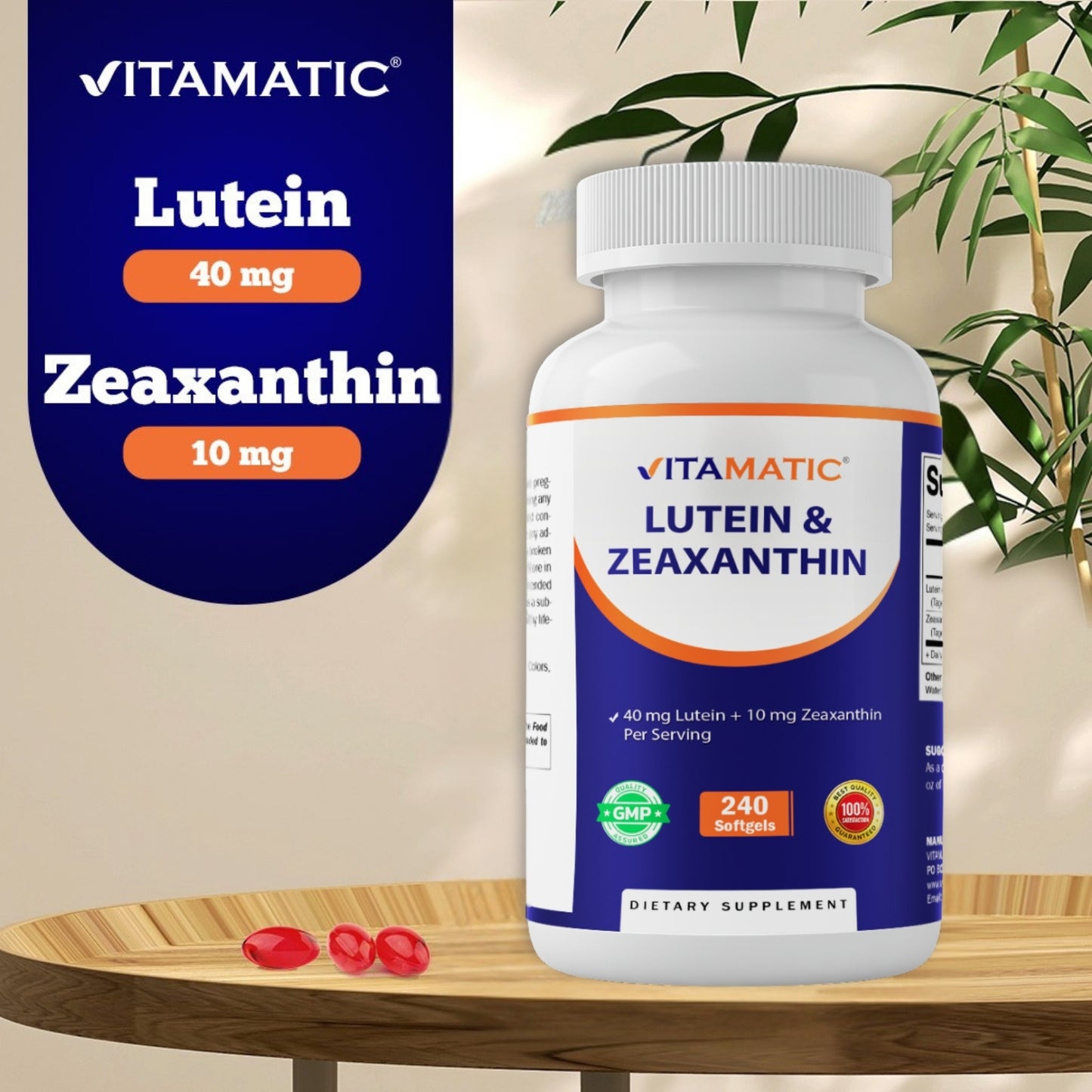 Lutein 40mg with Zeaxanthin 10mg | 240 Softgels