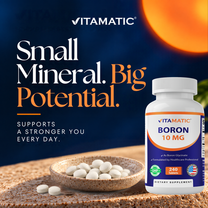 Vitamatic Chelated Boron Glycinate 10mg, 240 Tablets