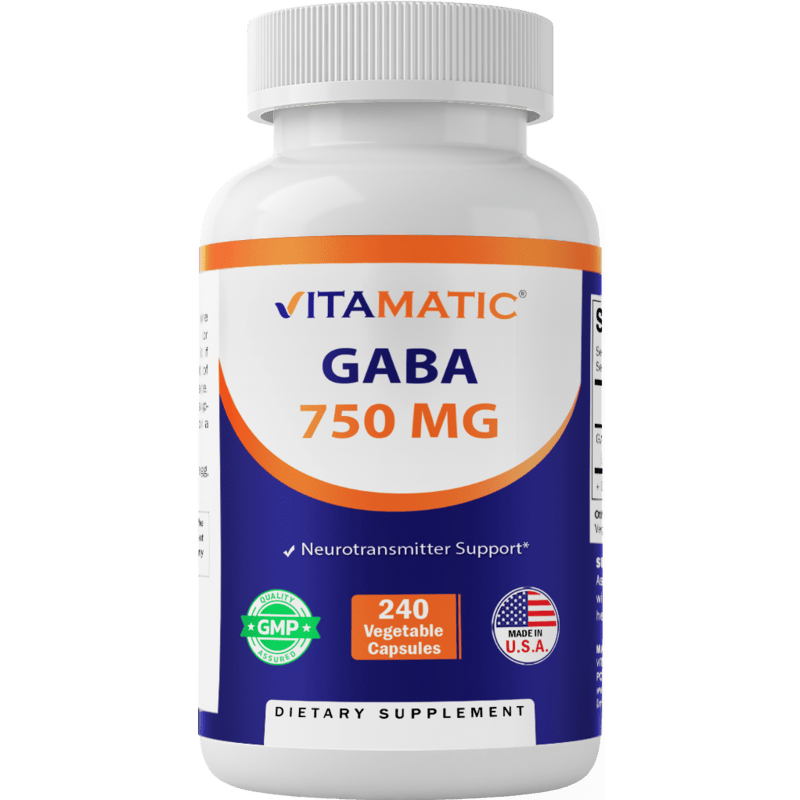 GABA (Gamma Aminobutyric Acid)  750mg - 240 Vegetable Capsules