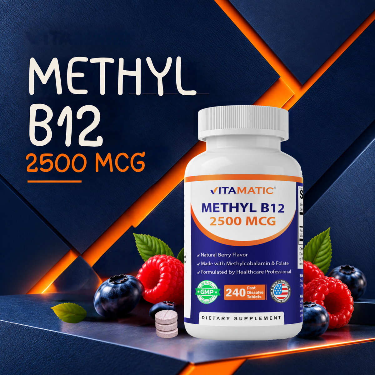 Methyl B12 2500 mcg Fast Dissolve, 240 Tablets
