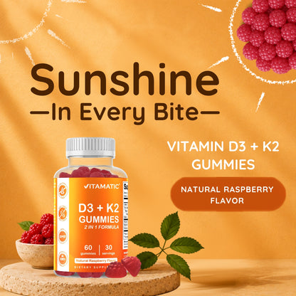 Vitamatic Vitamin D3 + K2 Gummies, 60 Gummies