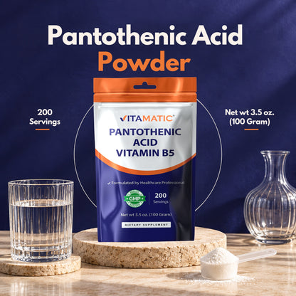 Pantothenic Acid Powder 500mg Per Serving, 100g Pouch