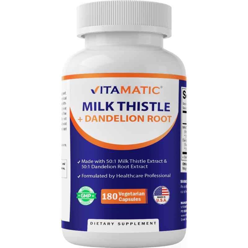 Milk Thistle with Dandelion Root - 180 Vegetarian Capsules
