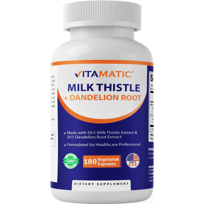 Milk Thistle with Dandelion Root - 180 Vegetarian Capsules