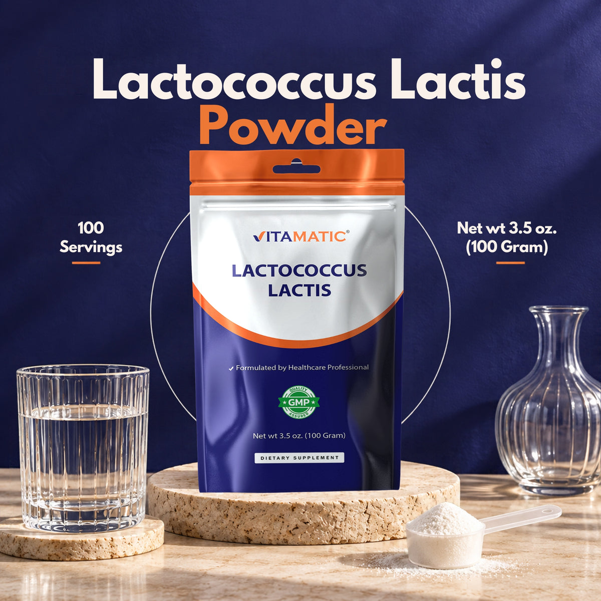 Lactococcus Lactis Probiotic Powder, 100g Pouch