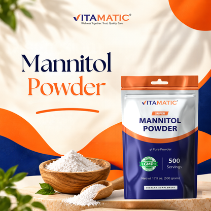 Mannitol Powder 1000mg Per Serving, 500g Pouch