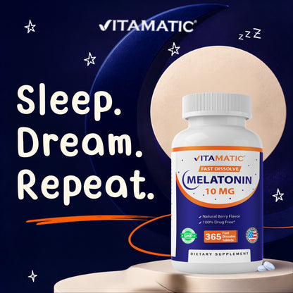 Vitamatic Melatonin 10mg Fast Dissolve, 365 Tablets