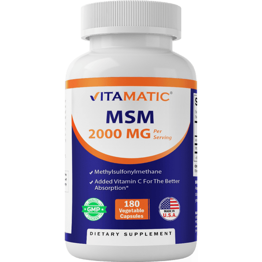 MSM 2000 mg with Vitamin C 75mg - 180 Veg Capsules