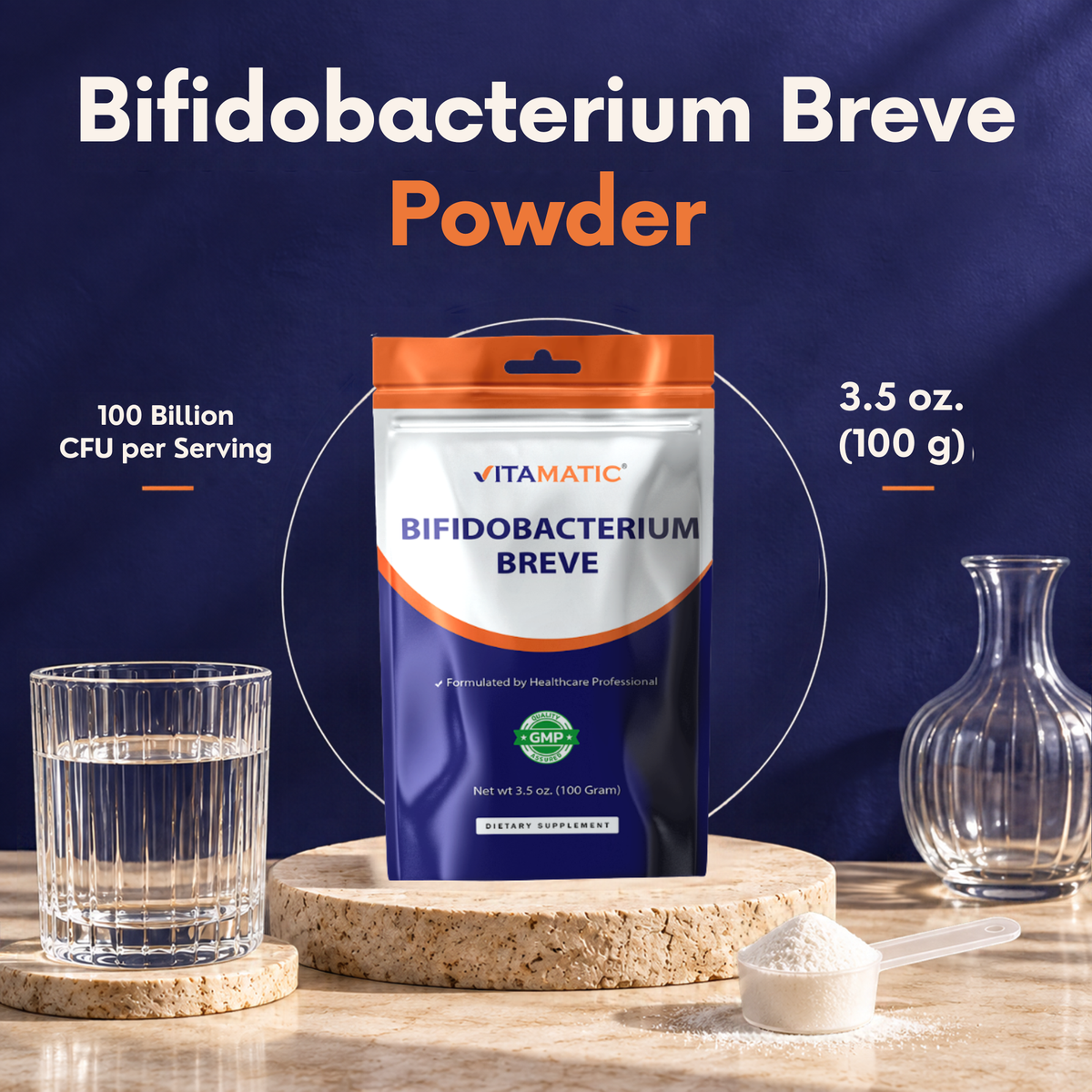 Bifidobacterium Breve Probiotic Powder, 100g Pouch