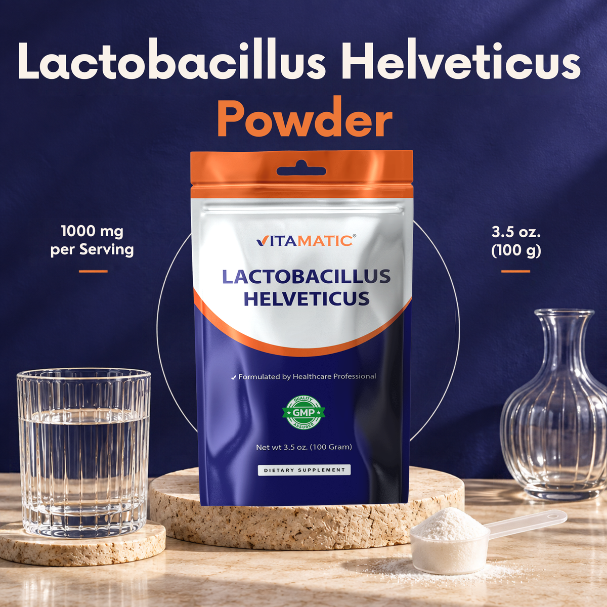 Lactobacillus Helveticus Probiotic Powder, 100g Pouch