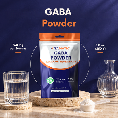 GABA Powder 750mg Per Serving, 250g Pouch