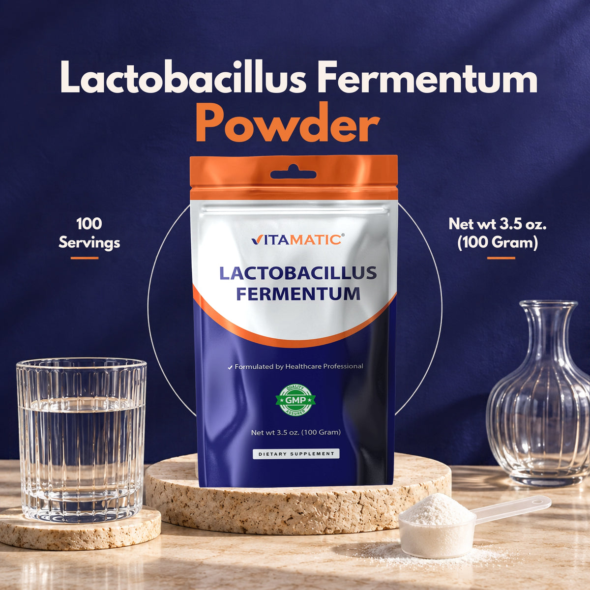 Lactobacillus Fermentum Probiotic Powder, 100g Pouch