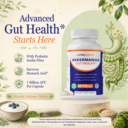 Vitamatic Akkermansia Muciniphila Gut Health, 60 DR Capsules