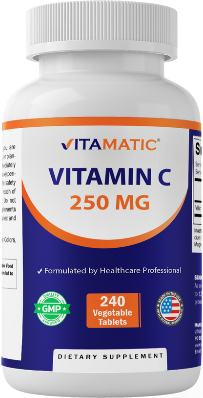 Vitamatic Vitamin C 250mg 240 Vegetarian Tablets