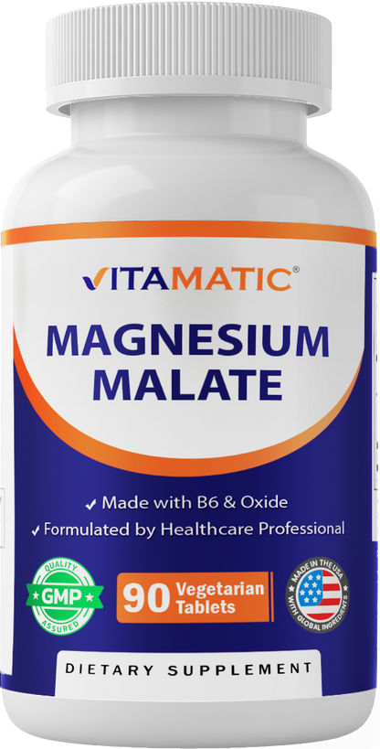 Magnesium Malate with B6, 90 Veg Tablets