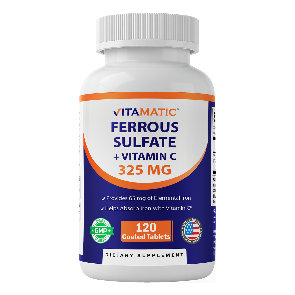 Ferrous Sulfate 325mg + Vitamin C 100mg Tablets