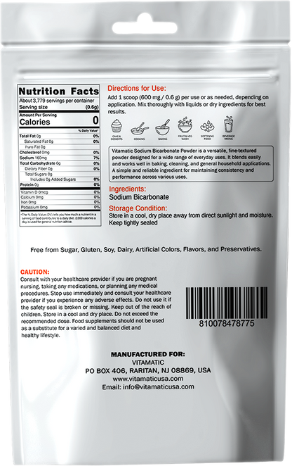 Vitamatic Baking Soda 5 lb (2.27 kg) – Sodium Bicarbonate Powder
