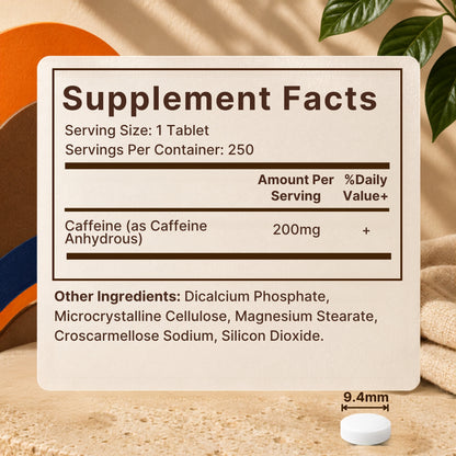 Vitamatic Caffeine Pills 200mg, 250 Vegetarian Tablets