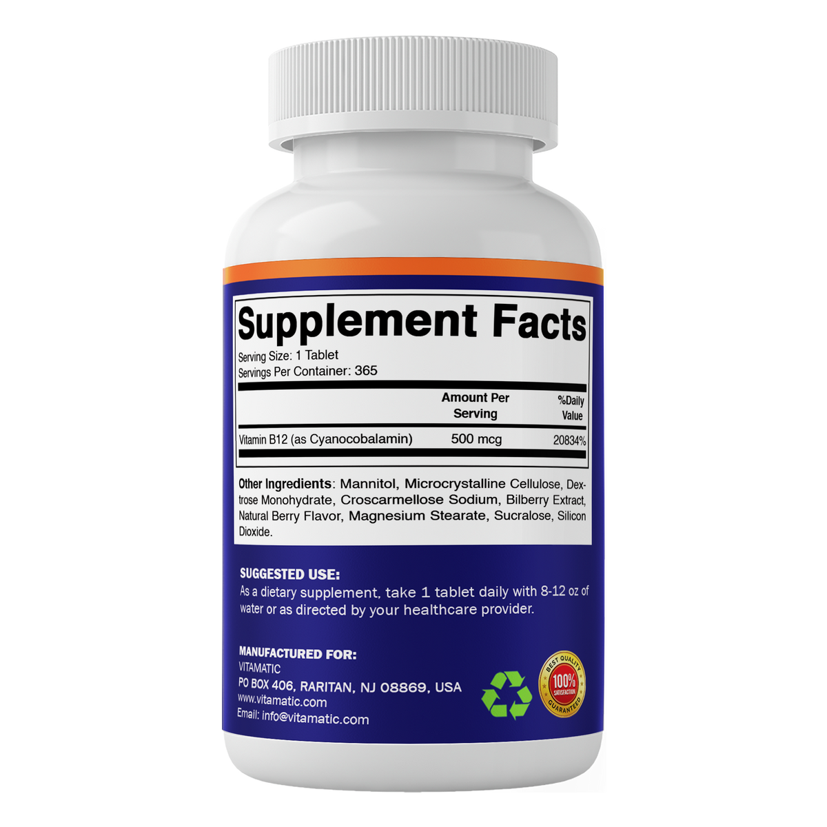 B12 500 mcg Fast Dissolve Tablets