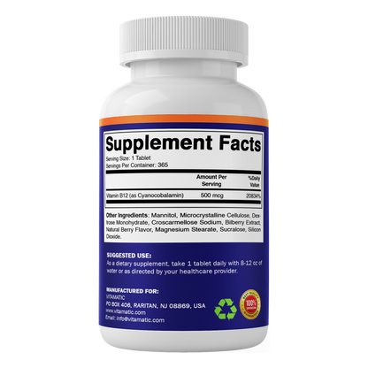B12 500 mcg Fast Dissolve Tablets