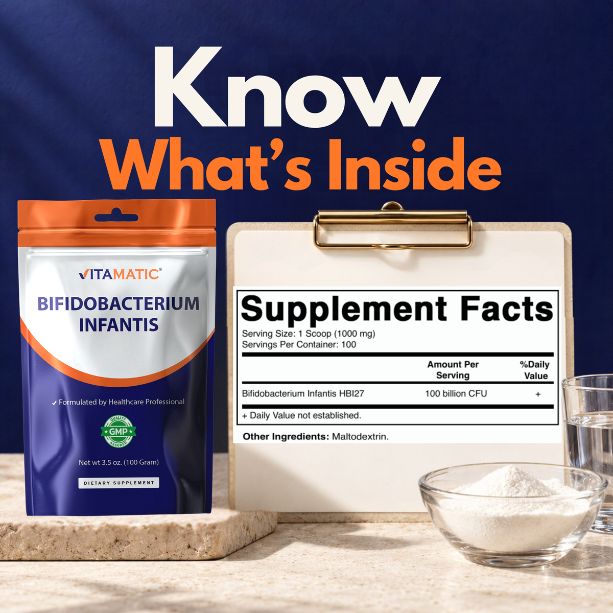 Bifidobacterium Infantis Probiotic Powder, 100g Pouch