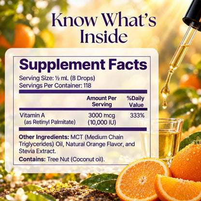 Vitamin A Liquid Drops 10000 IU (3000 mcg), 2 FL Oz