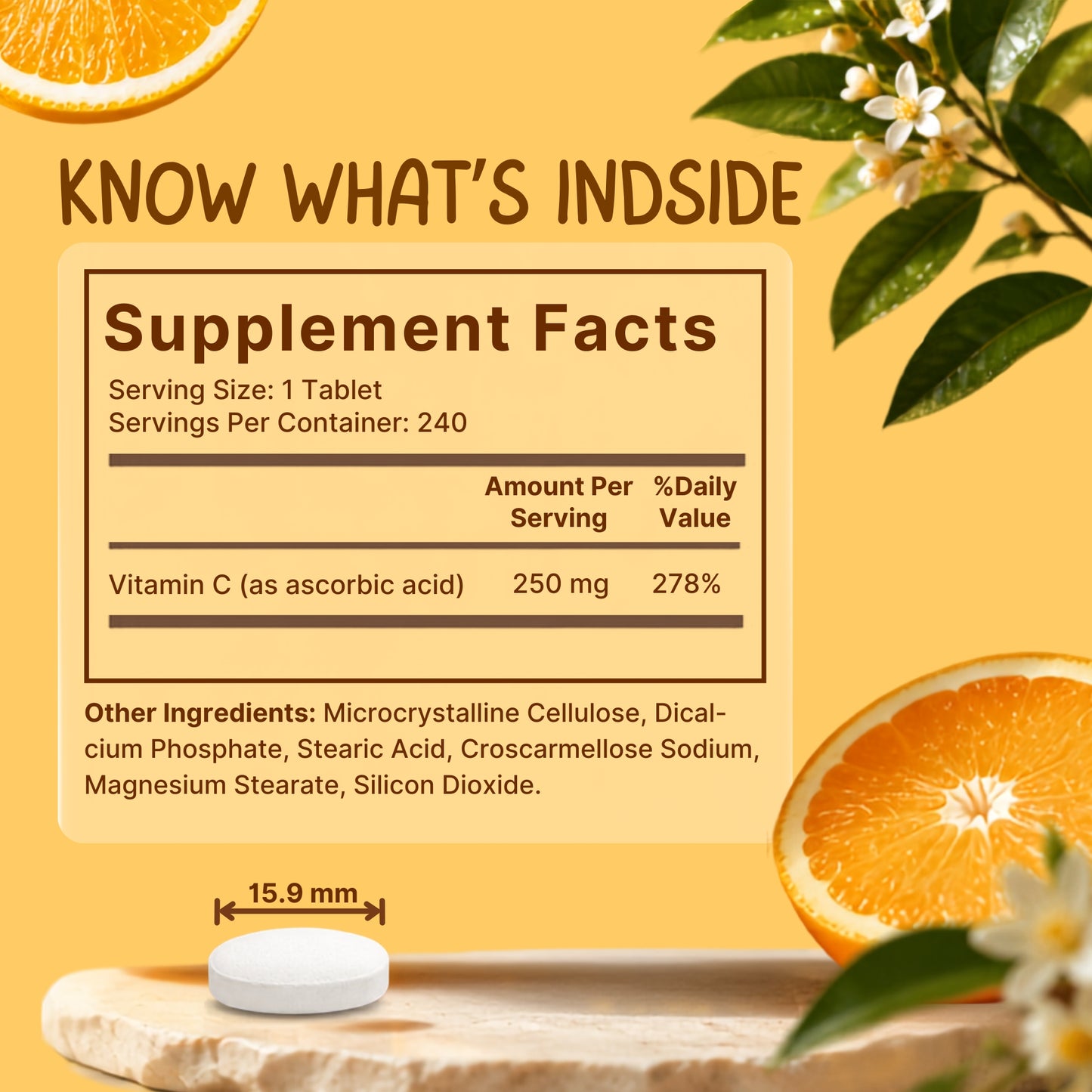 Vitamatic Vitamin C 250mg 240 Vegetarian Tablets