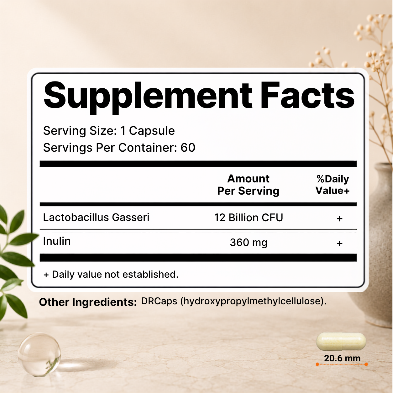 Vitamatic Lactobacillus Gasseri 12 Billion CFU, 60 DR Capsules