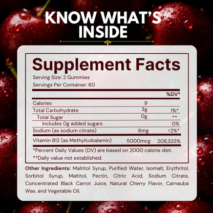 Vitamatic Sugar-Free Methyl B12 5000 mcg, 120 Gummies