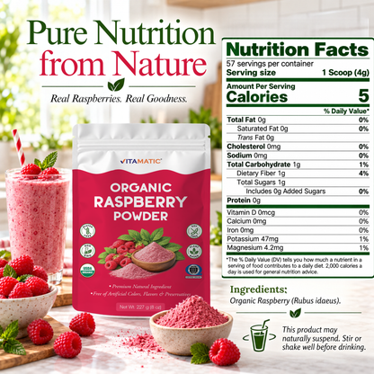 Vitamatic Organic Raspberry Powder