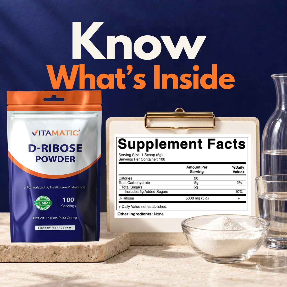 Vitamatic D-Ribose Powder