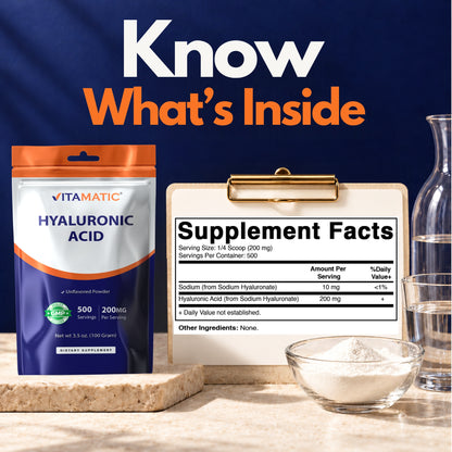 Hyaluronic Acid Powder, 100g Pouch