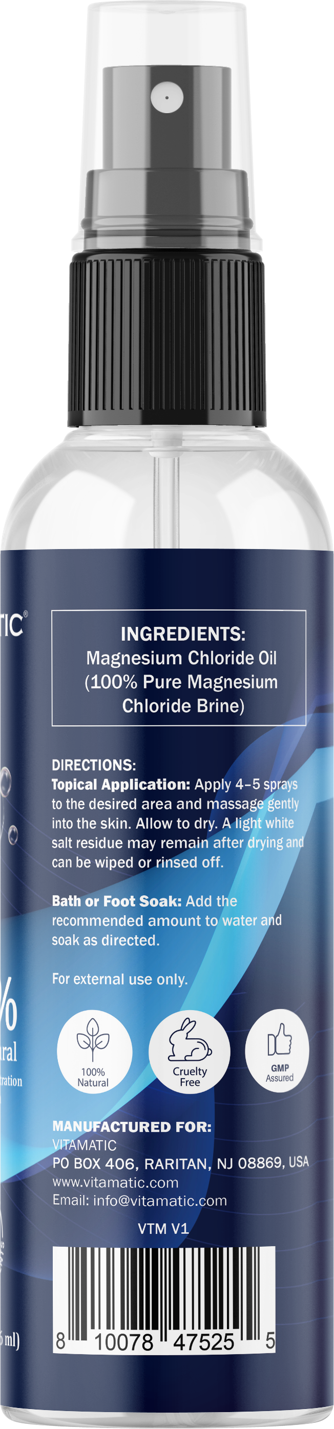 Pure Magnesium Oil Spray, 8 oz Bottle