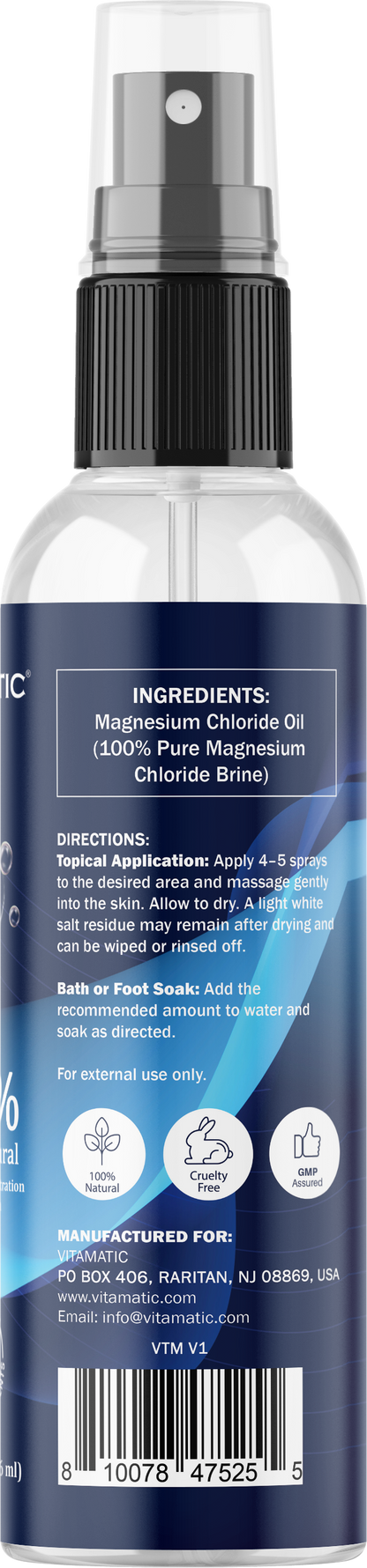 Pure Magnesium Oil Spray, 8 oz Bottle