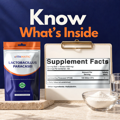 Lactobacillus Paracasei Probiotic Powder, 100g Pouch