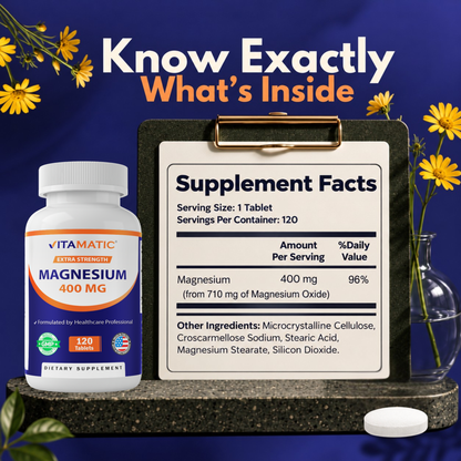 Extra Strength Magnesium Oxide 400mg, 120 Capsules