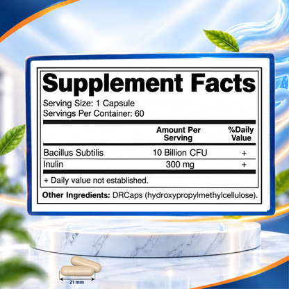 Bacillus Subtilis 10 Billion CFU, 60 DR Capsules