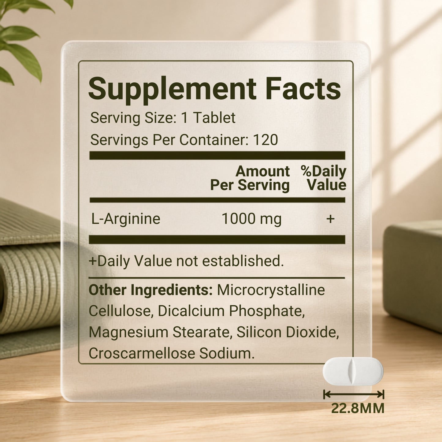 Vitamatic L-Arginine 1000 mg Tablets – 120 Count – Amino Acid Supplement