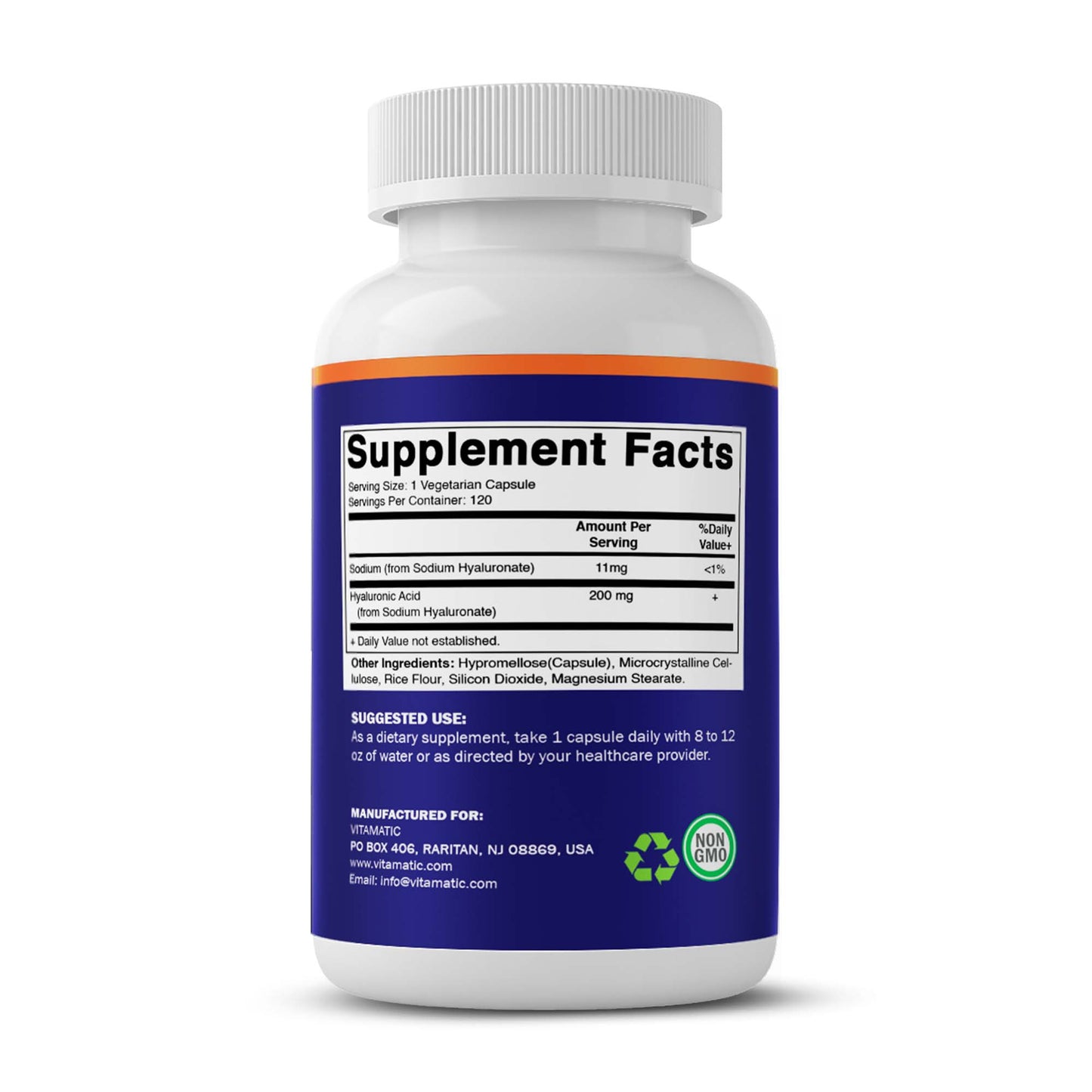 Vitamatic Hyaluronic Acid 200mg, 120 Capsules