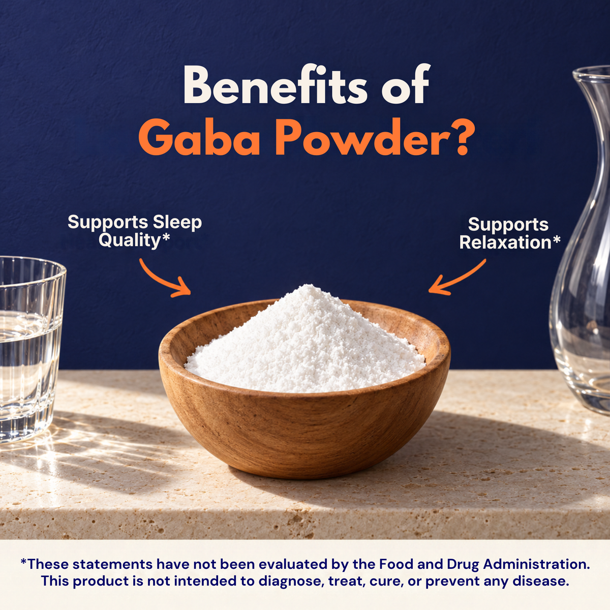 GABA Powder 750mg Per Serving, 250g Pouch