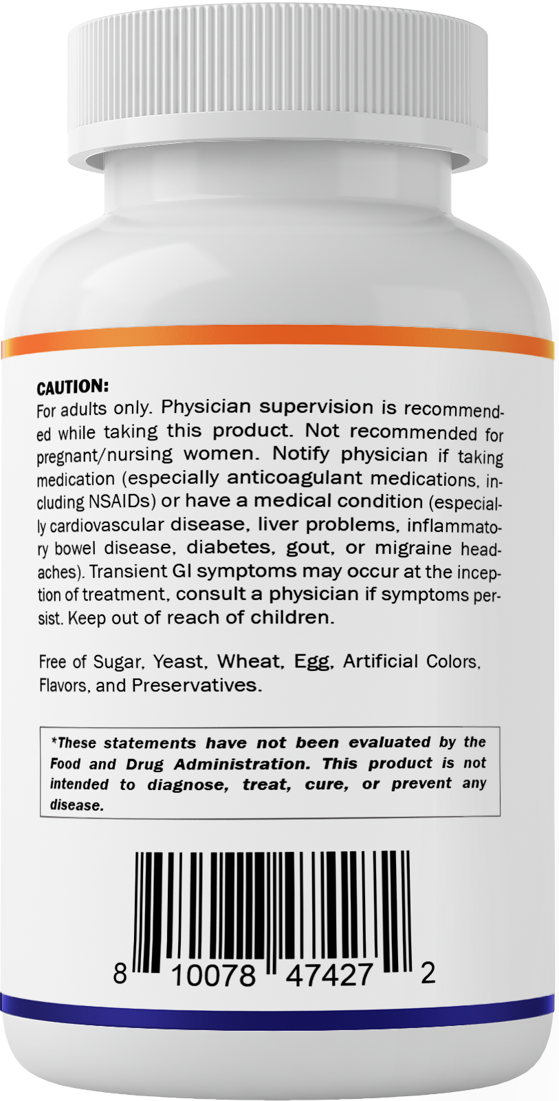Vitamatic Vitamin B3 Niacin 500 mg caution label with safety information, free-from statement, storage instructions, and barcode.