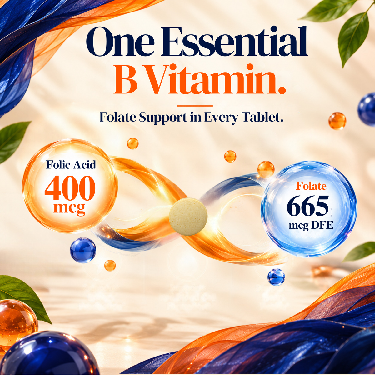 Vitamatic Folic Acid 400 mcg Supplement, 500 Veg Tablets