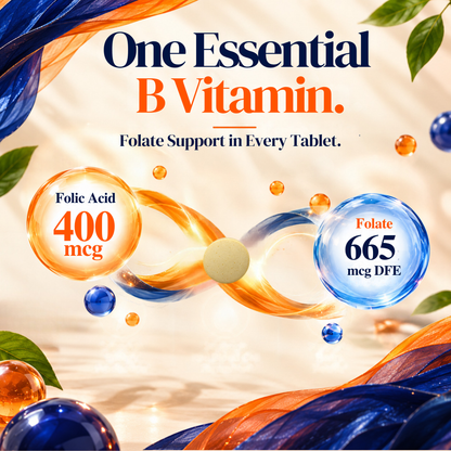 Vitamatic Folic Acid 400 mcg Supplement, 500 Veg Tablets
