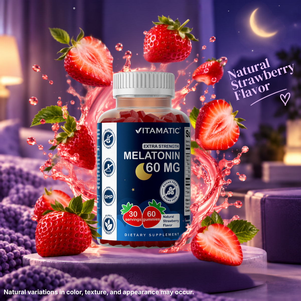 Vitamatic Sugar-Free Melatonin 60mg, 60 Gummies