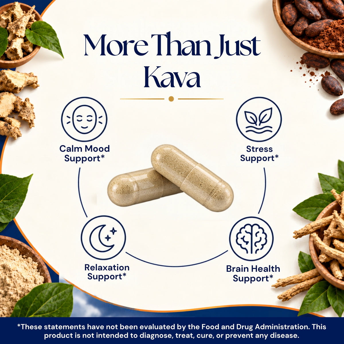 Kava Kava Extract 1000mg per Serving, 120 Veg Capsules